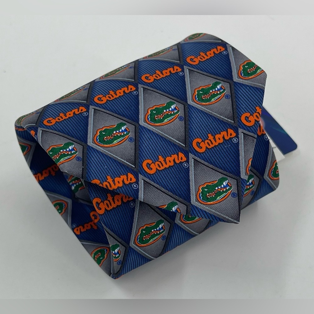 Florida Gators Silk Tie University Florida Diamond Blue Gray Orange Larson NWT
